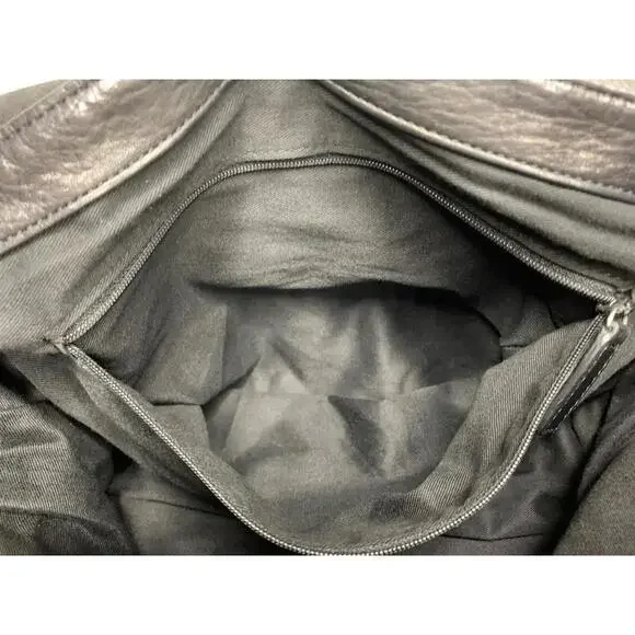 Levenger Black Large Leather Flap Messenger Commuter Bag P81 - Picture 12 of 15